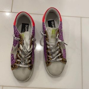 GOLDEN GOOSE SUPER STAR GLITTER SNEAKERS 37 NWT